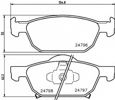 HELLA PAGID 8db355013891 -  Комплект тормозных колодок, дисковый тормоз